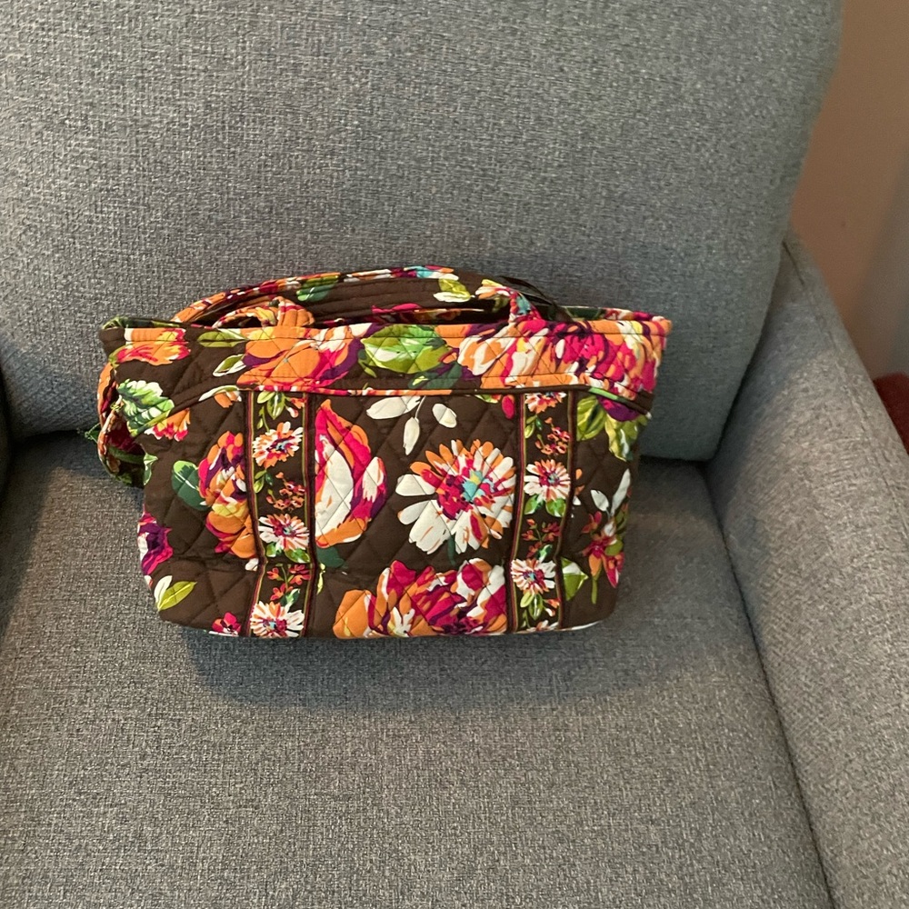 Vera Bradley retired Little Mandy English Rose Vibrant Floral Tote Bag - Picture 4 of 6